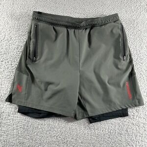 Hayabusa Layered Fight Shorts Mens Medium Gray Performance Kickboxing MMA